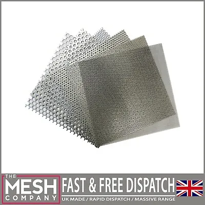 £41.49 • Buy Galvanised Steel Round Hole Perforated Metal Mesh Sheet Plate Guillotine Cut