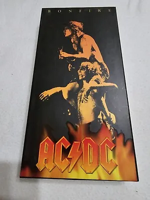 AC/DC - BONFIRE Hard Rock Box Set - 4 CDs Booklet Poster Sticker Pick 1997 • £24.12