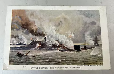 Vintage Post Card Battle Between The Monitor And Merrimac • $13.89