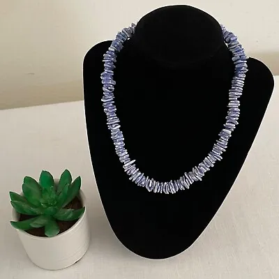 Hawaiian Blue Puka Shell Necklace For Men Or Women Sz 17  Barrell Clasp • $16.99