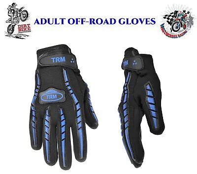Off Road Adventure MX Enduro Dirt Motorcycle Trails ATV Quad Biking Gloves Blue • £8.99