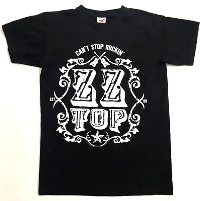 ZZ Top 2013 Tour Blues Rock Double Sided Graphic Print Black T-Shirt XS • £12.50