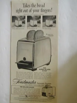 1954 TOASTMASTER AUTOMATIC TOASTER PITTSBURGH PAINTS Vintage Print AD L048 • $4.58