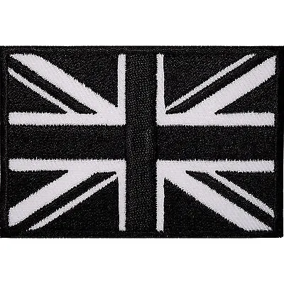 £2.79 • Buy Embroidered Iron On Black UK Flag Patch Sew On Union Jack British Badge Applique