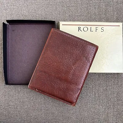ROLFS Bifold Men's Wallet Brown Cowhide-American Classic Leather Credit Guard • $22