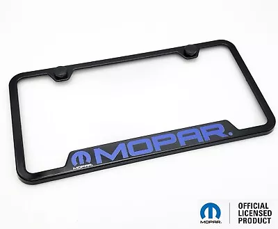 Black Plastic Notched License Plate Frame W/ MOPAR  M  Script Logo • $22.95