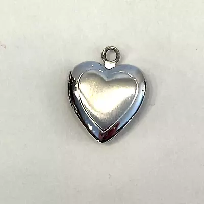 Vintage Sterling Silver Shell Heart Locket Charm • $22