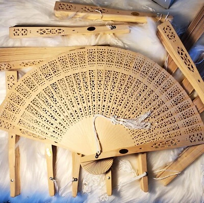 $18 • Buy Handheld Fan Sandalwood With Tassel - Lot Of 14