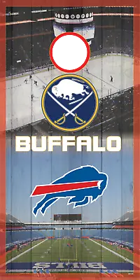 Corn Hole Board Wrap - Buffalo Bills - Sabres  Set Cornhole • $49.99
