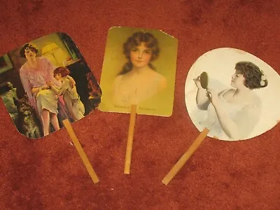 Vintage Lot Of (3) Advertising Hand Fans  ~See My Others! • $30