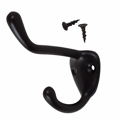 GlideRite Large Robe/Coat/Hat Double Wall Hook Matte Black - 7014-MB-1 • $3.99