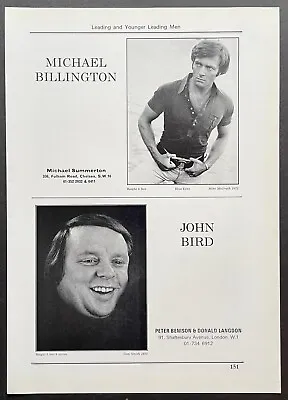 MICHAEL BILLINGTON / Ed Bishop Rare Vintage 1974 Acting Agency Page : UFO • $6.84