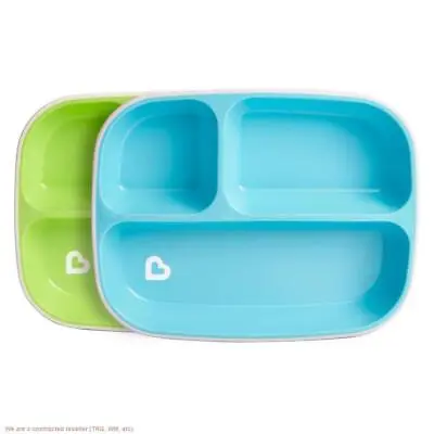 Munchkin 2pk Splash Toddler Divided Plates - Blue/Green • $14.69