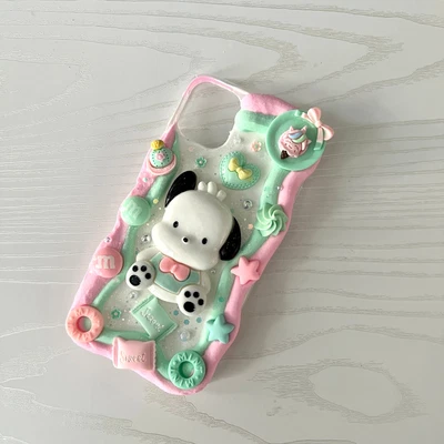 $45 • Buy Pochacco Sanrio Phone Case Hanmade Decoden Cover For Iphone 11,12,13,14
