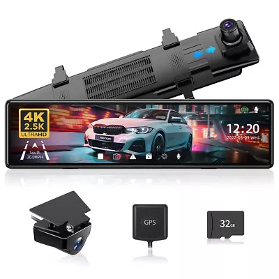 REDTIGER 4K Mirror Dash Cam Rear View Mirror Camera Front And Rear Dash Camera • $259.99