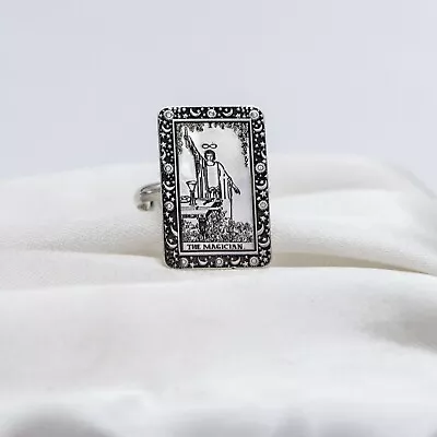 Magician Tarot Card Jewelry 925 Sterling Silver Band Ring Gold-Rose Color Option • $149.90