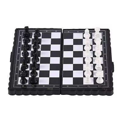 Folding Board Chess With Black And White Magnetic Travel 3in1 Chess Game Set • $10.29