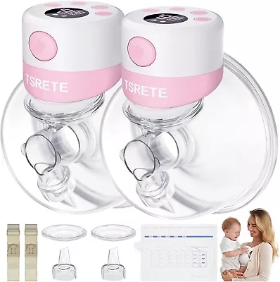 New Double Wearable Electric Suction Hands Free Breast Pump Milk Feeding 2 Piece • $35