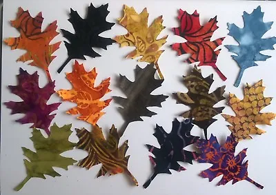 Batik Incised Oak Leaves Fabric Scrap Pack Remnants Patchwork Bundle 100% Cotton • £2.99