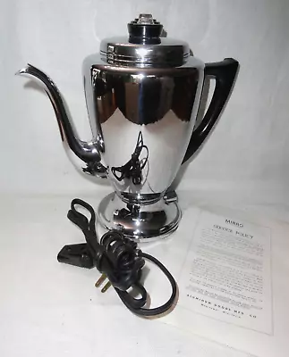 NOS Vintage Mirro-matic Percolator ~ 8 Cup Hot Coffee Pot ~ Electric Appliance • $55