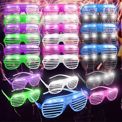 £19.99 • Buy 6-24 Flashing Party Glasses | LED Light Up Glow Neon Shutter Shades Disco Rave