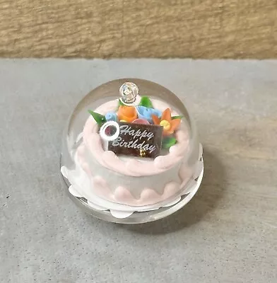 Dollhouse Miniatures Food Accessories 1:12 Happy Birthday Cake With Stand • $8