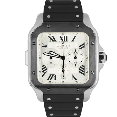£5559.36 • Buy Cartier Santos Chronograph Stainless Steel ADLC Silver 43mm WSSA0017 4183 Watch