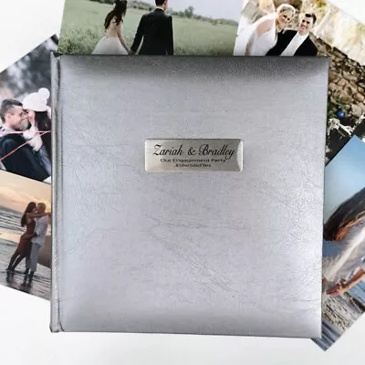$45 • Buy Personalised Engagement Photo Album Silver 200 - Made To Order Custom Gift