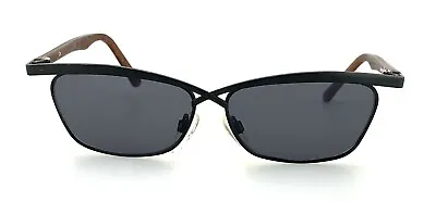 Margaret Astor Sunglasses Black Cat Eye Metal Cross Tortoise Vintage • £26.05