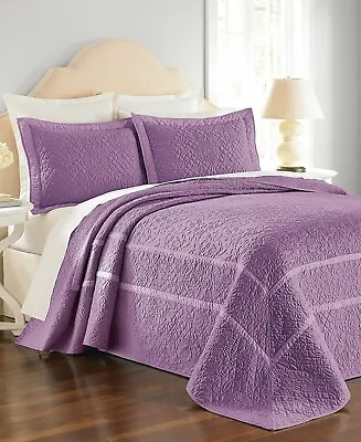 Martha Stewart Flowering Trellis TWIN Full Bedspread Quilt Purple 80x110 NWOT • $79.99