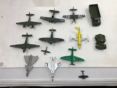 Vintage Lot Of 11 Diecast Airplanes & Vehicles Playart Dinky MatchBox For Parts • $27