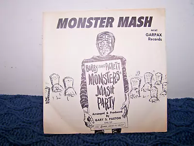 Bobby Boris Pickett 1962 45 Rpm Monster Mash Monsters' Mash Party Picture Sleeve • $39.99