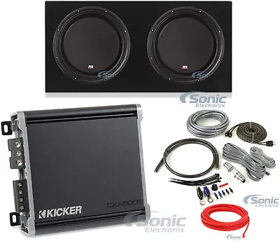 2) MTX 3512-04S 12  1200W Shallow Subwoofers+Sealed Slim Box+Amplifier+Amp Kit • $580.90