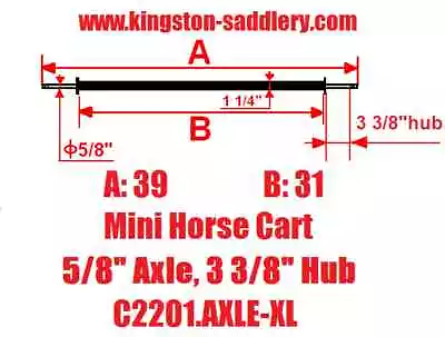 New Mini Size Horse Cart Extra Long Axle 5/8  Axle 3 3/8  Hub • $119