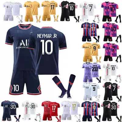 £22.99 • Buy 23-24 Adults Kids Kits Training Suits Short Shirt+Shorts+Sock Sports Sets NEW