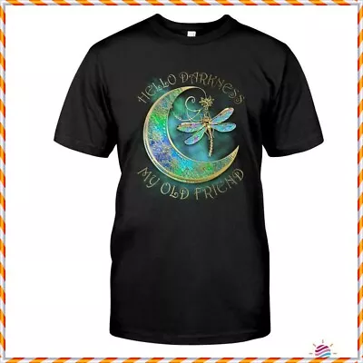 Hippie Moon T-Shirt Hello Darkness My Old Friend Moon Butterfly Dragonfly Shirt • $17.99