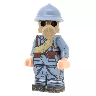 United Bricks WW1 Military Minifigure French Soldier With Gas Mask • $39.61