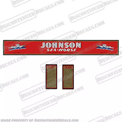 Fits Johnson Seahorse 1935 1.4hp (J75) Vintage Outboard Motor Engine Decals • $44.95