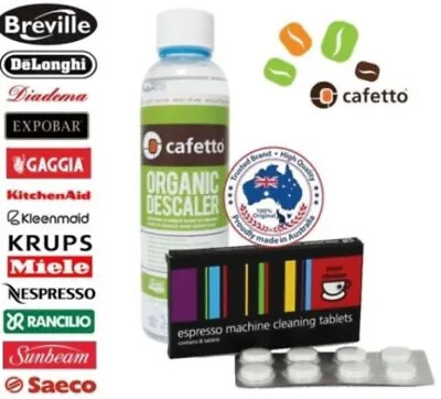BREVILLE Espresso Coffee Machine Cleaning Tablets + Organic Descaler Cino Cleano • $18.99