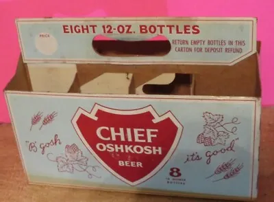 Vintage (1980s) Chief Oshkosh Beer 8 Pack Bottle Carrier  EX • $8.95