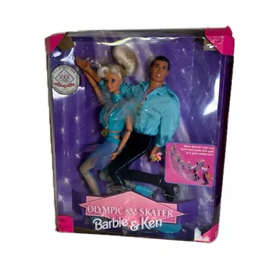 1997 Vintage BARBIE Olympic Skater Barbie & Ken Skate And Spin USA 18726 NRFB • $24.95