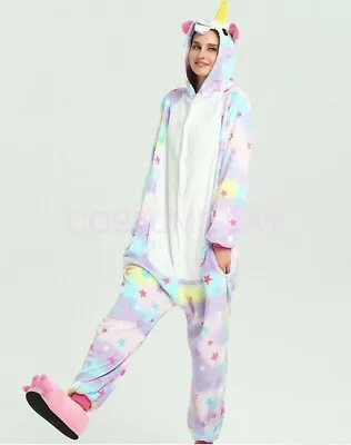$29.95 • Buy Star Unicorn Onesie Kigurumi Pyjamas Animal Costume Jumpsuit AU