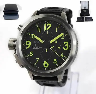 U-Boat Flightdeck U-7750/55 55MM Black Dial Stainless Steel Box Papers • $1400