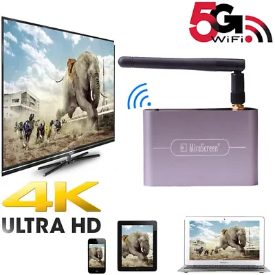 Mirascreen 5G 4K Wireless HDMI VGA Adapter Miracast Mirror TV Stick Wifi Dongle • $28.88