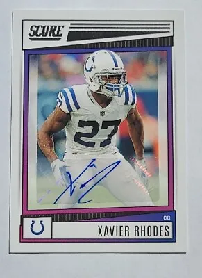 2022 Score Xavier Rhodes Auto - Indianapolis Colts • $9