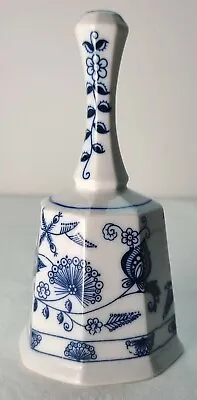 Vintage Porcelain Bell Blue Onion  By Mann Seymour China Dinner Bell • $12.99
