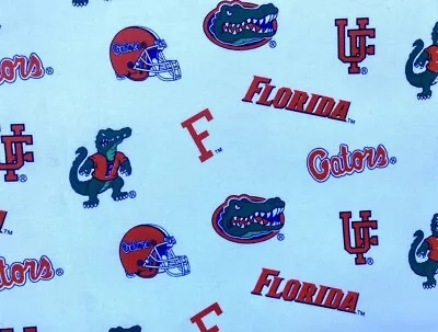 NCAA University Of Florida Gators White Cotton Fabric Per Yard • $17.99