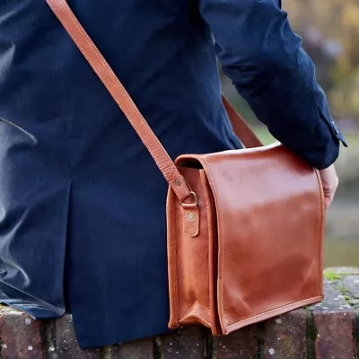 Satchel Office Work Leather Shoulder Messenger Handbag Vintage Crossbody Bag • $85