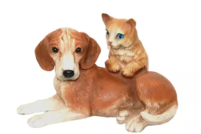 Universal Statuary Puppy Kitten Figurine Life Like Glass Eye Whimsy USA Vintage • $37