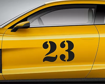 RACE NUMBERS Font 01. Custom Car Vinyl Door Sticker. Track Trails Transfer. • £4.95